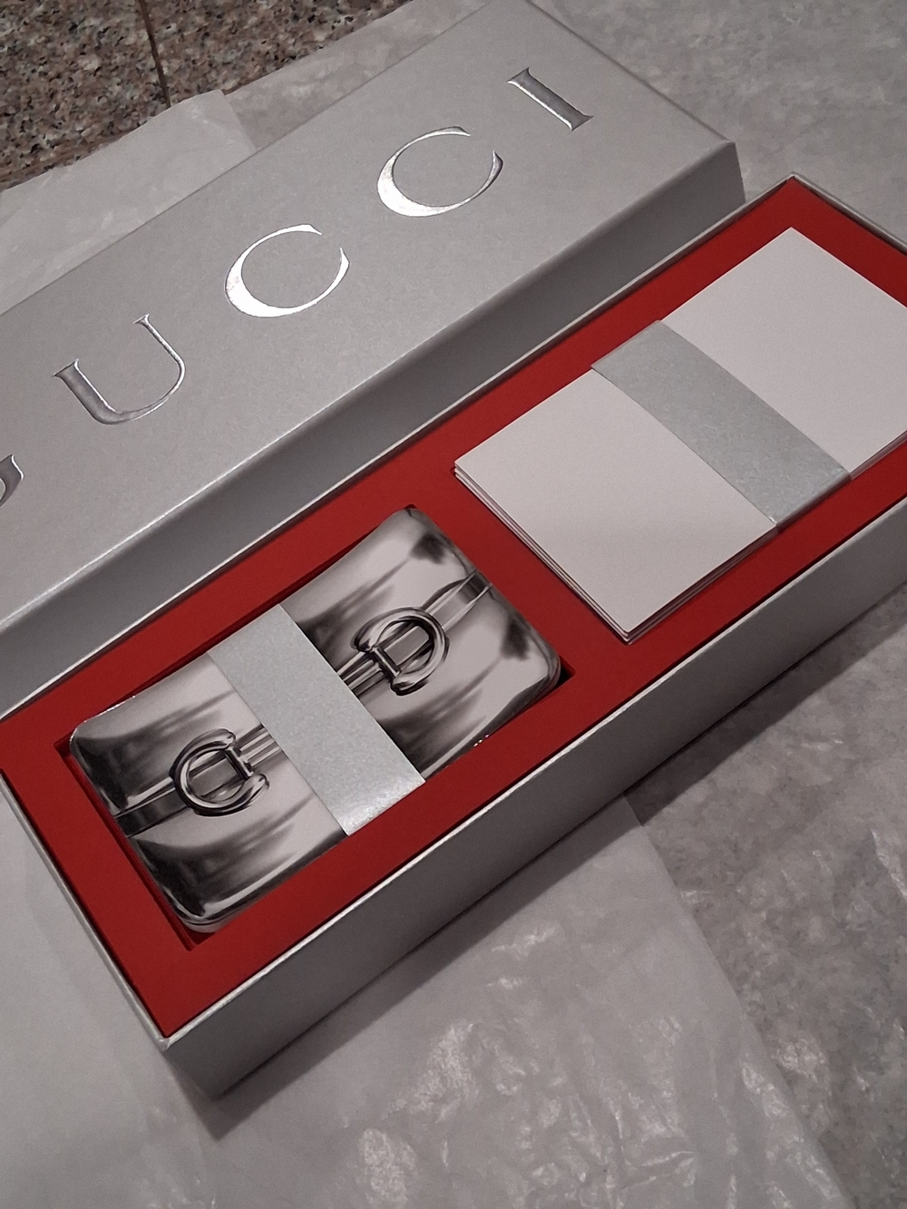 GUCCI HOLIDAY Silver Card Set Of 10.Brand New